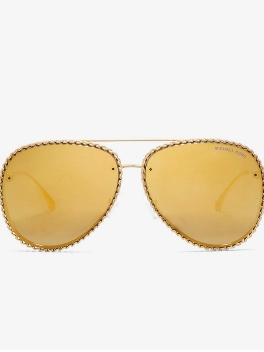 Michael Kors Gold-Tone Aviator Sunglasses with Braided Trim